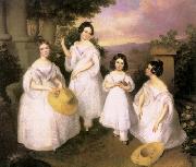 Brocky, Karoly The Daughters of Medgyasszay china oil painting reproduction